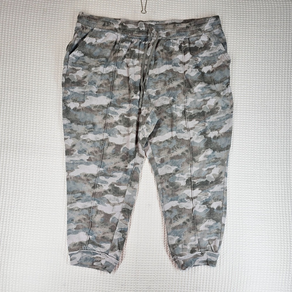 Sonoma Womens Sweatpants Joggers  Camouflage Camo High Rise Plus Size 3X NWOT